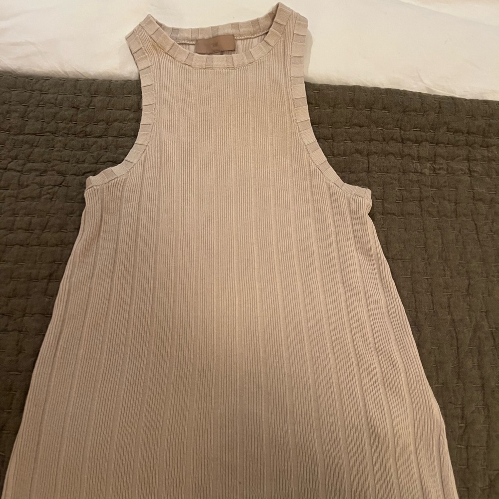H&M Beige Ribbed Tank Top